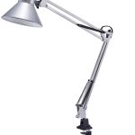 Bostitch Swing Arm LED Desk Lamp with Clamp, 36"H, Black/Silver