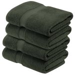Superior Egyptian Cotton Plush Absorbent 4-pc Bath Towel Set ,Forest Green