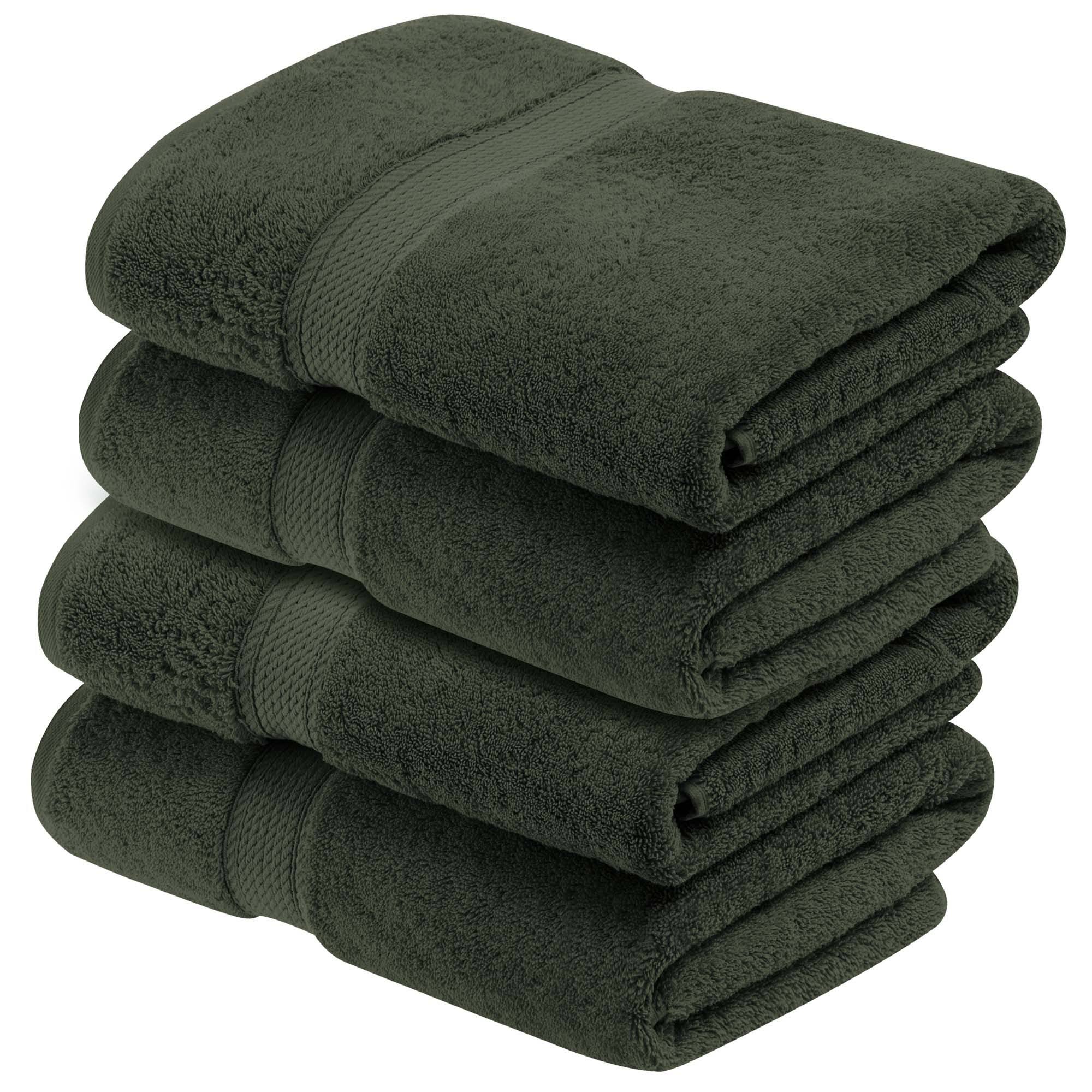 96704e9f05ad781aeb5c1ff7500016ccc53f77818d8dd61fa1c2c5eb60af05ad.jpg Superior Egyptian Cotton Plush Absorbent 4-pc Bath Towel Set ,Forest Green - Image 1