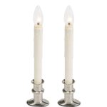 Plow & Hearth Adjustable Window Hugger Candles, Set of 2 - Pewter