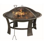 Living Accents Round Wood Fire Pit 29" Bronze Steel