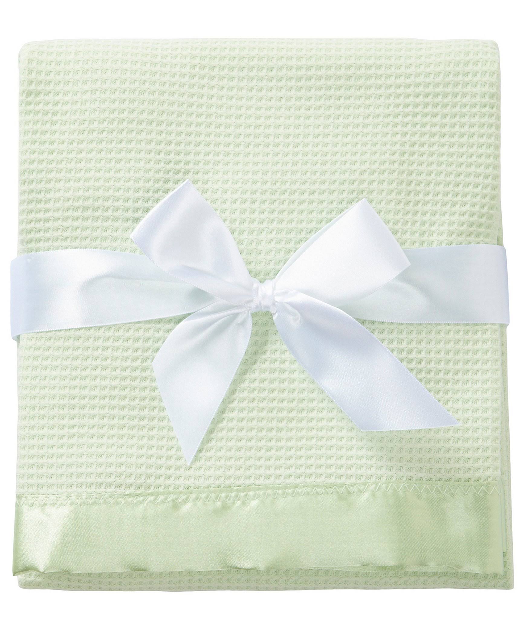 968b5a3445dc3ffbc9840b3e211fb01877857f5c6de178d2a52f00c240a5a62c.jpg Starting Out Baby Satin-Trim Blanket, Mint - Dillard's Exclusive - Image 1