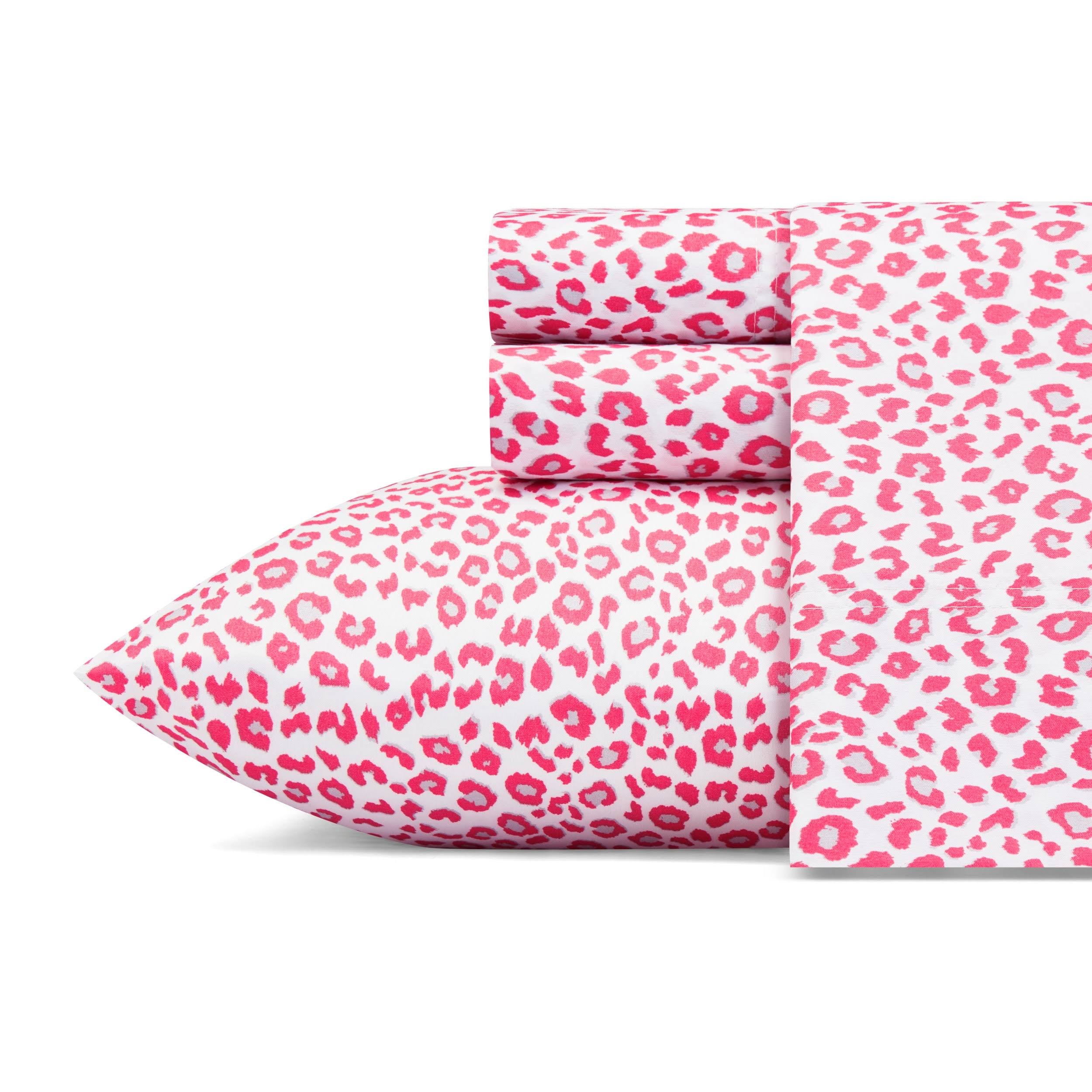 96ac20ab4aaa5e0a90753dc954af63dcde42fb63d306571b81692d414460a7d9.jpg Betsey Johnson Betseys Leopard Pink Queen Sheet Set - Image 1