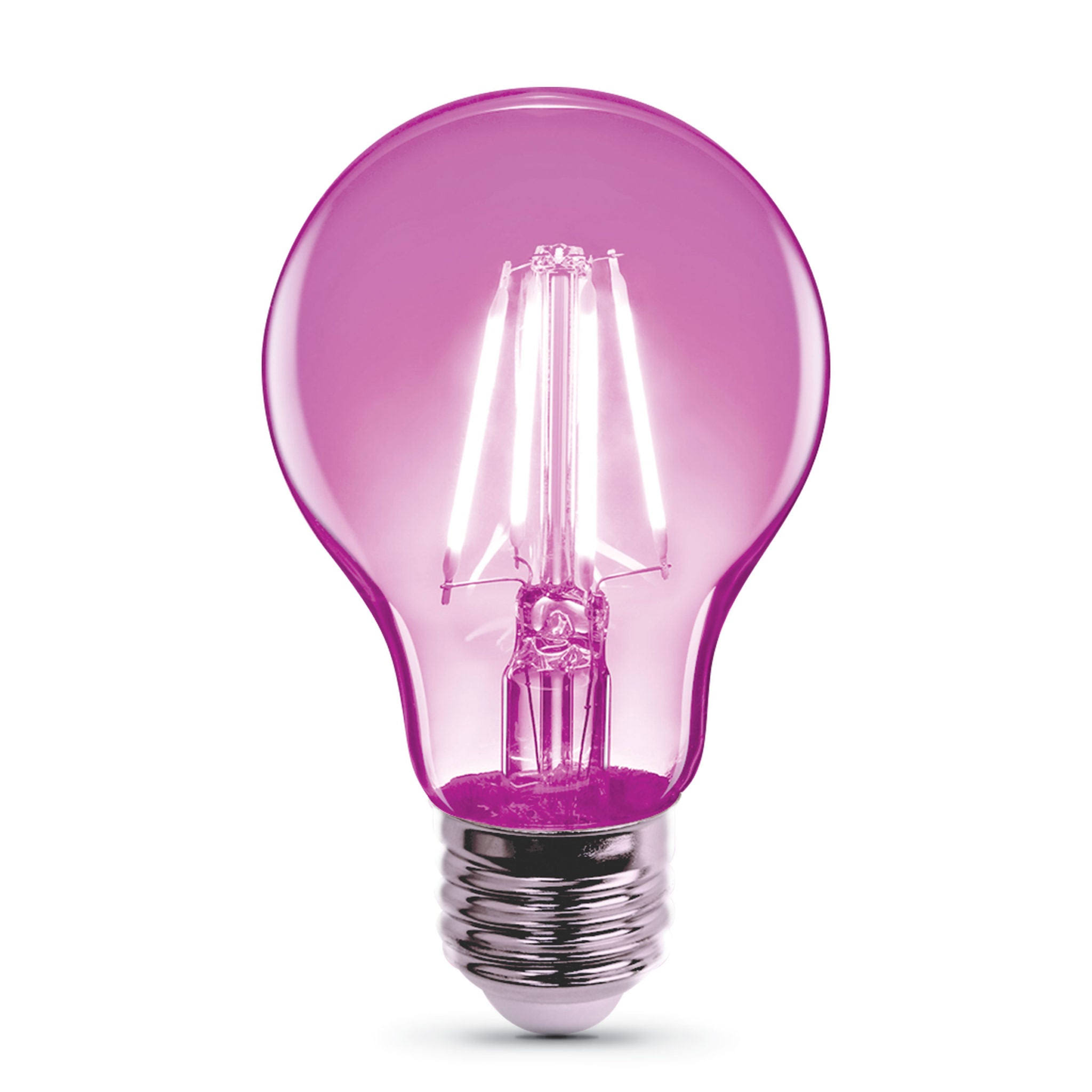 96de74fbfed22ac60f2ce11a5bf9fc7b3fd187ebd44971137696ab2964a5d5fa.jpg Feit Electric A19/TPK/LED 3.6W Pnk Fil E26 Bulb, Pink - Image 1