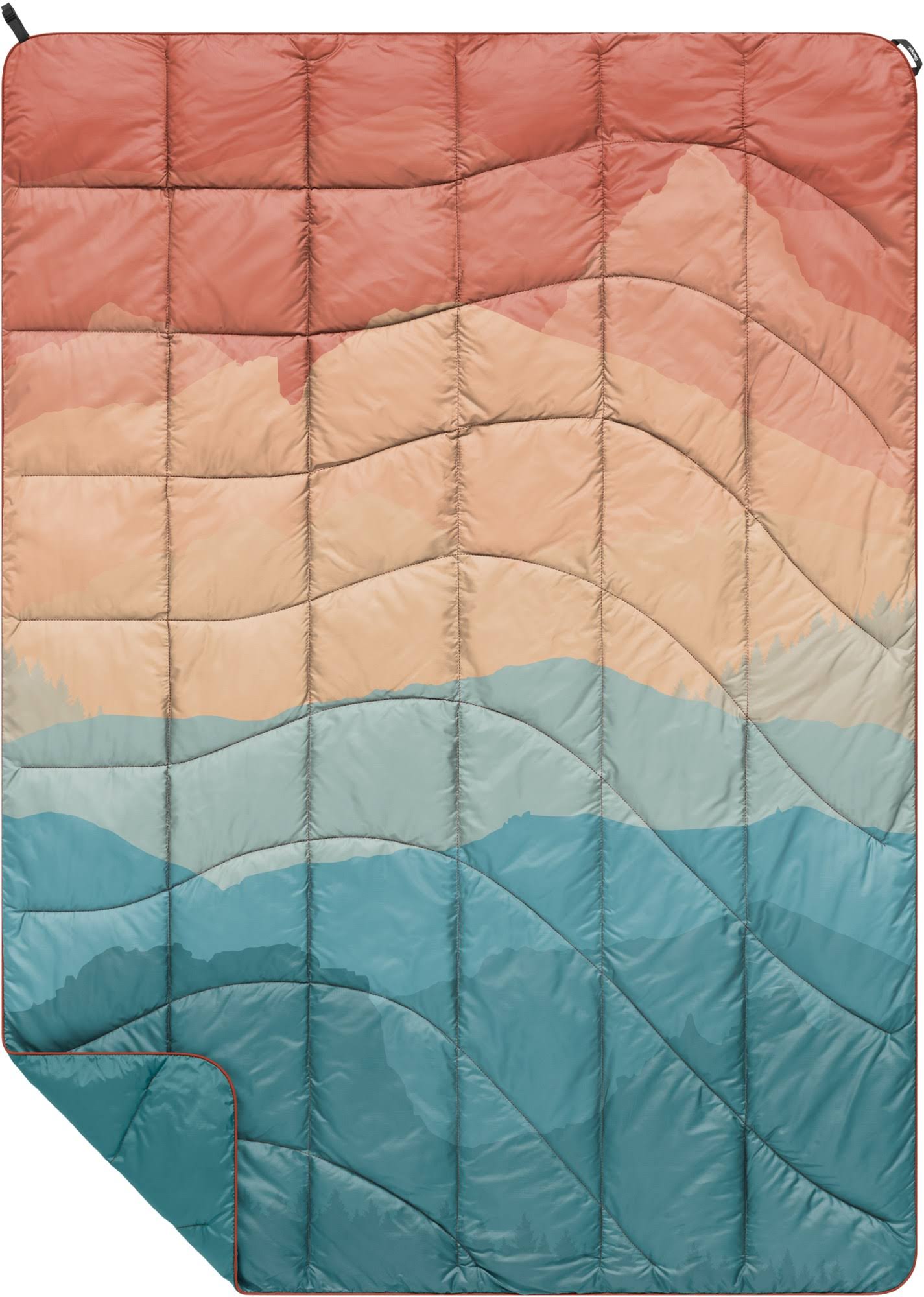 96eadc73f7465712fedfaf3aca78bc84fa23e134b0d90f2c11dac66b43dbcfb9.jpg Rumpl Rocky Mountain Sunset Fade Travel Blanket | Christy Sports - Image 1