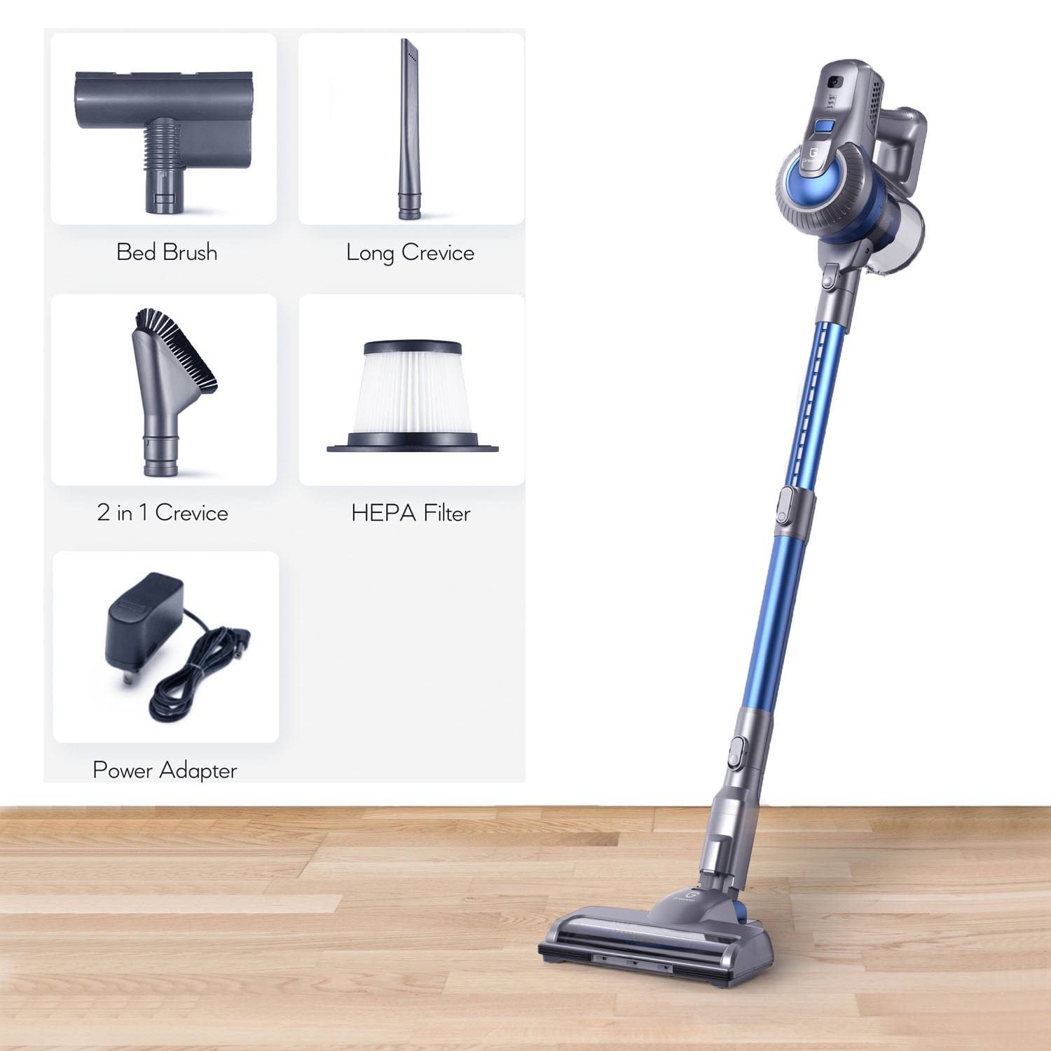 96f147edbbb230624f6e96c41be526e76829c61388e8d116abb9551f67a48426.jpg Cordless Vacuum Cleaner 26000PA,Lightweight Stick Vacuum Cleaner for Carpet, Pet Hair ,Kitchen, Dining Room, with LED Headlight - Image 1