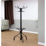 Home Craft 12-Hook Metal Coat Rack, Black