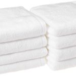 AmazonBasics Quick-Dry Hand Towels, 100% Cotton, Set of 8, White