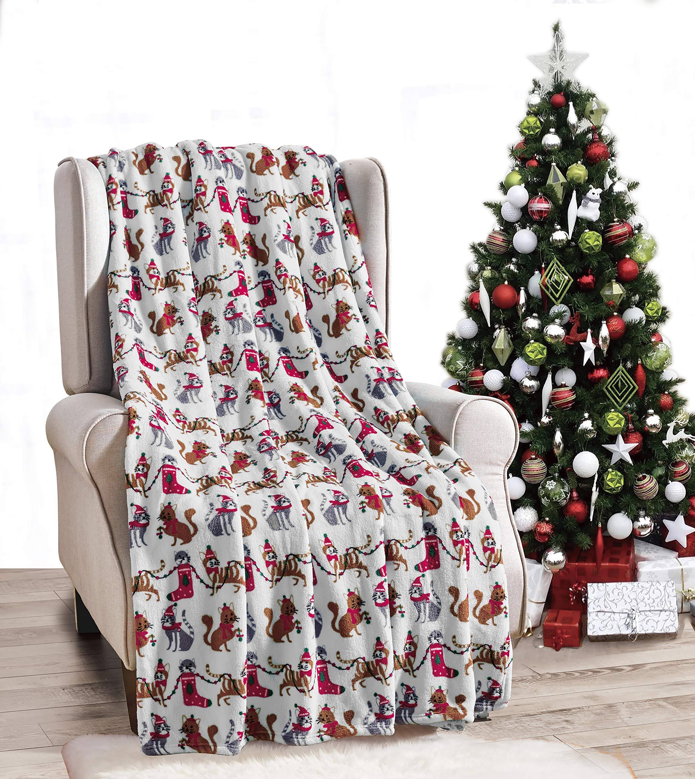 9721b20a6dd68af4433c0738b42eb337bda2b0e83a3708a9945d394b6649df39.jpg Elegant Comfort Luxury Velvet Super Soft Christmas Prints Fleece Blanket-Holiday Theme Home D��cor Fuzzy Warm and Cozy Throws for Winter Bedding, - Image 1
