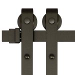 W��rth Flat-Tip Design Single Door Sliding Track Barn Door Hardware Kit - Matte Black Finish - 72 in