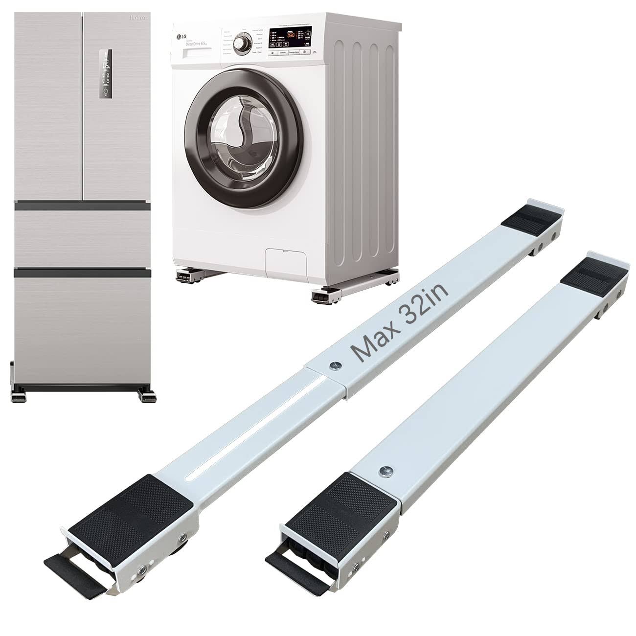 974251d65ade45736f970f3c9a0d66701b5e82390bd4bc961bb162e4f5ea2239.jpg Appliance Rollers Heavy Duty,Max 32in,Second Generation Extendable Appliance Rollers Mobile Washing Machine Base Easily Move Washing Machines, - Image 1