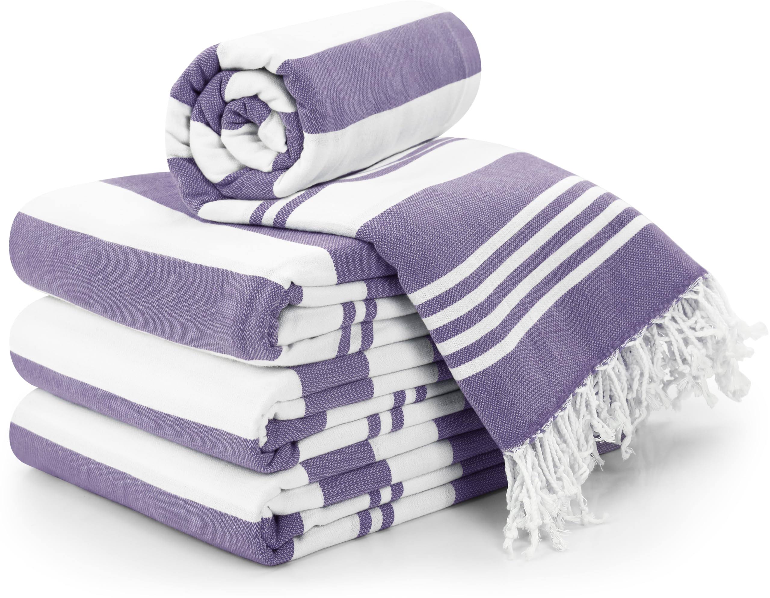 974f52d472f9441534700796dd2c1ce51e4957fe2df791d1c29e0d7ff6abb45f.jpg Utopia Towels - 4 Pack Turkish Beach Towel (40 x 72 inches) - 100% Cotton Oversized Sand Free Lightweight Quick-Dry Turkish Towel, Prewashed for - Image 1