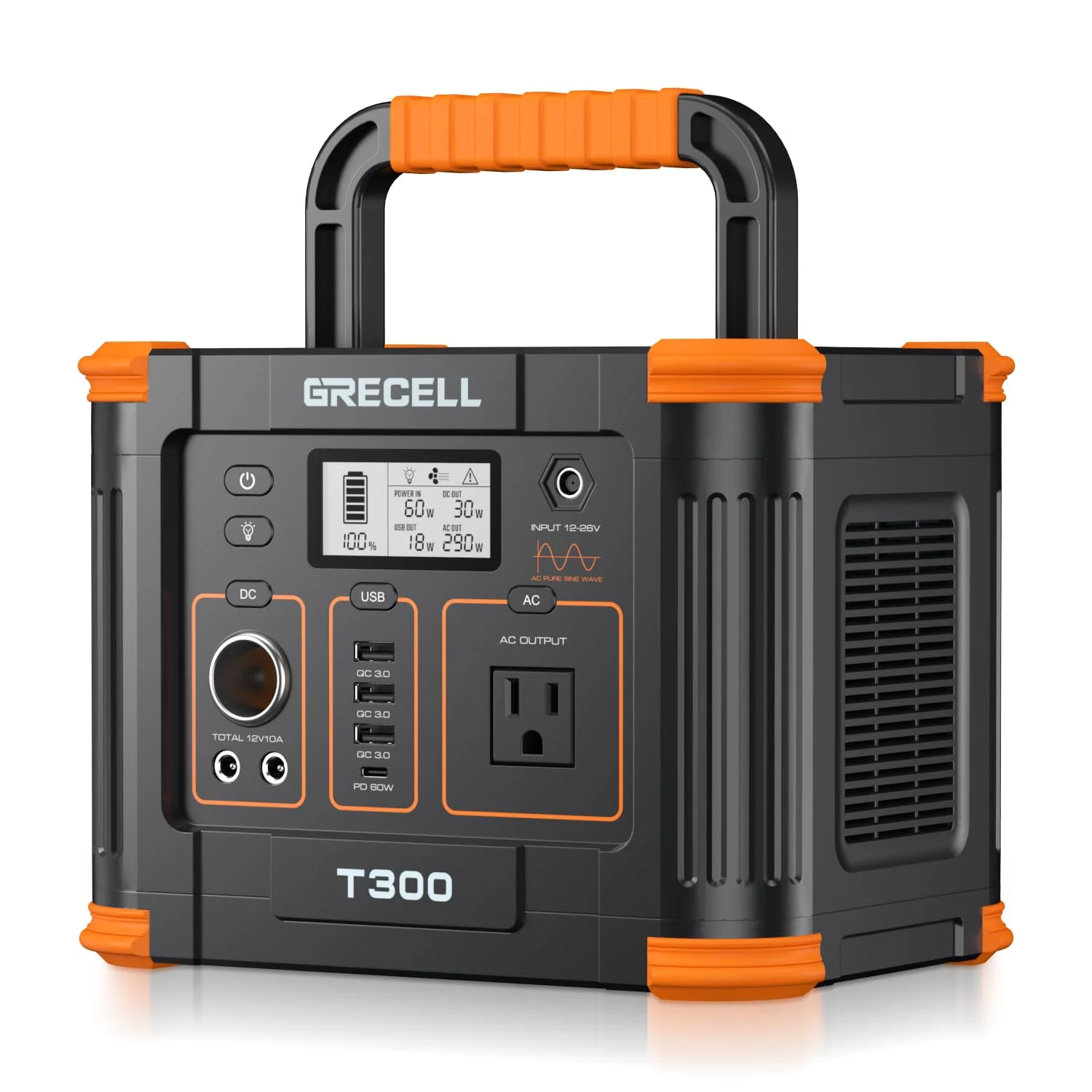 976a86c87ce1ec39ae8a7512a12a8e0408c8621783eb9f35478f91bec8e3cedc.webp Portable Power Station 300W. GRECELL 288Wh Solar Generator - Image 1