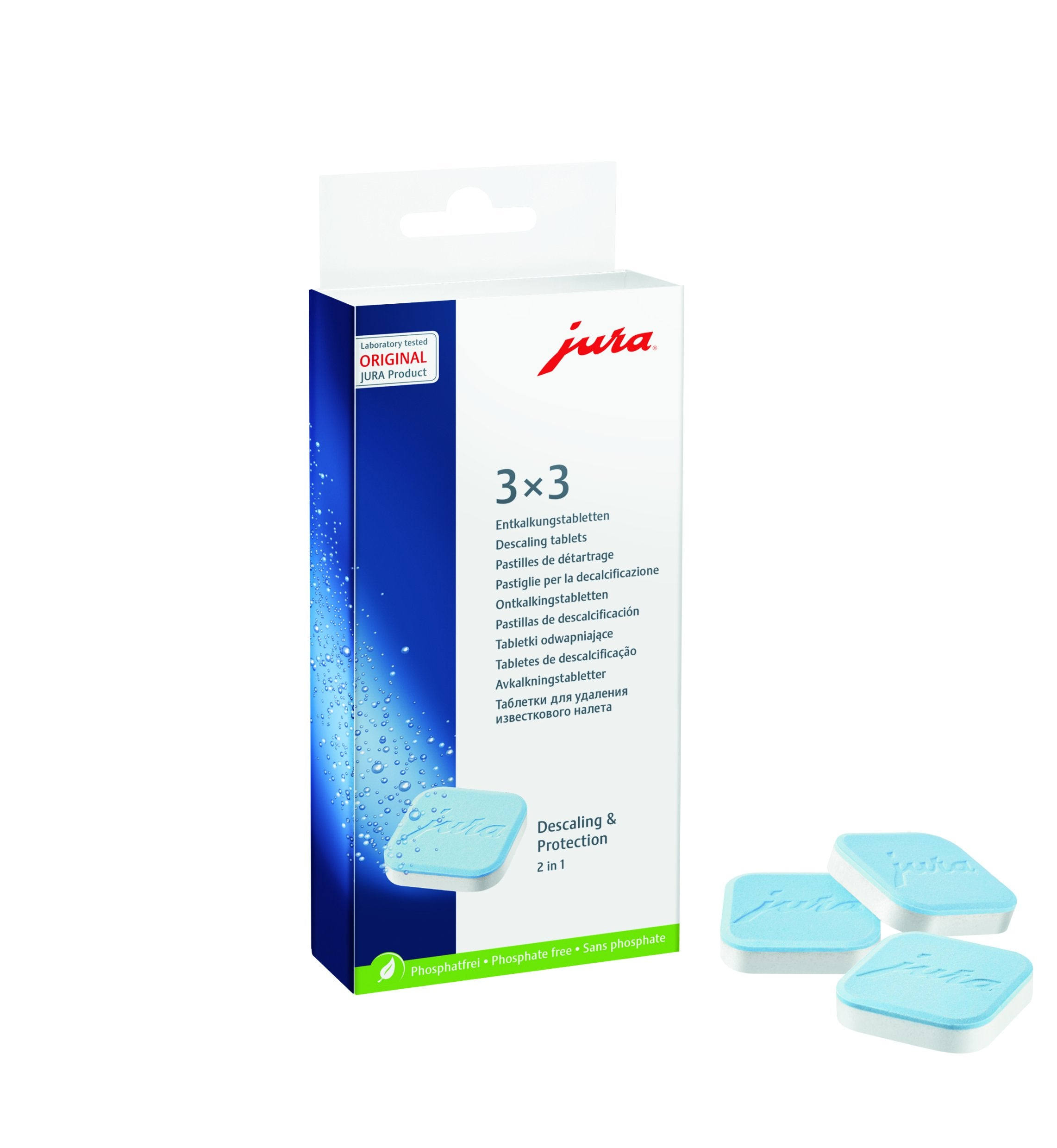 977c35ff286255a1f8070b30dc2ab6613041378ca7de8ea8a22ce6697003e9d5.jpg Jura Decalcifying Tablets (9 Tablets) - Image 1