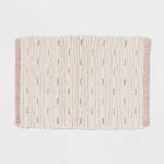 Threshold 17"x24" Chenille Dot Bath Rug Rose Pink (Regular)