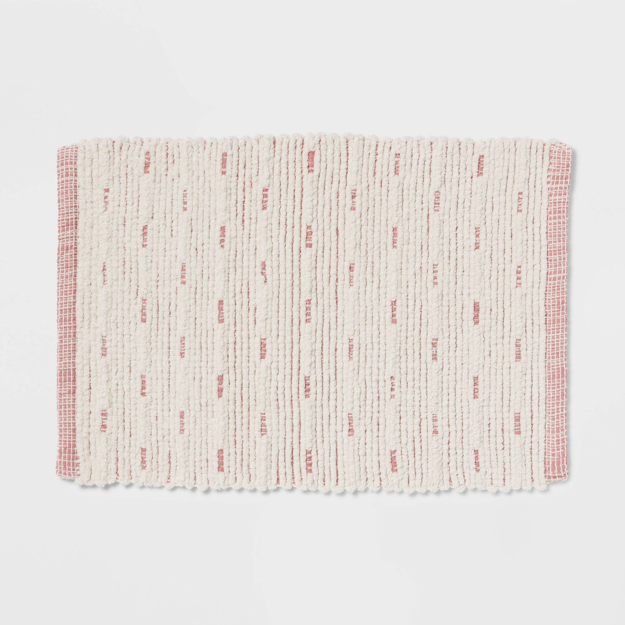 9799ae470d51695f16f5fbb18bfe6ba725752523ca2d3043ed800e4a70c5abba.jpg Threshold 17"x24" Chenille Dot Bath Rug Rose Pink (Regular) - Image 1