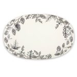 Thyme & Table Stoneware Oval Serving Platter, Harvest, White