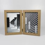 Thin Hinged Frame Holds 2 (4"x 6") Photos Frame Natural - Threshold