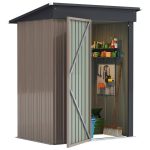 3 ft. W x 5 ft. D Outdoor Storage Metal Shed Lockable Metal Garden She