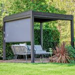 PERGOLUX Metal Pergola | 10' x 10', Aluminium, Adjustable Louvered Roof, Free-Standing, Modern Scandinavian Design, Anthracite
