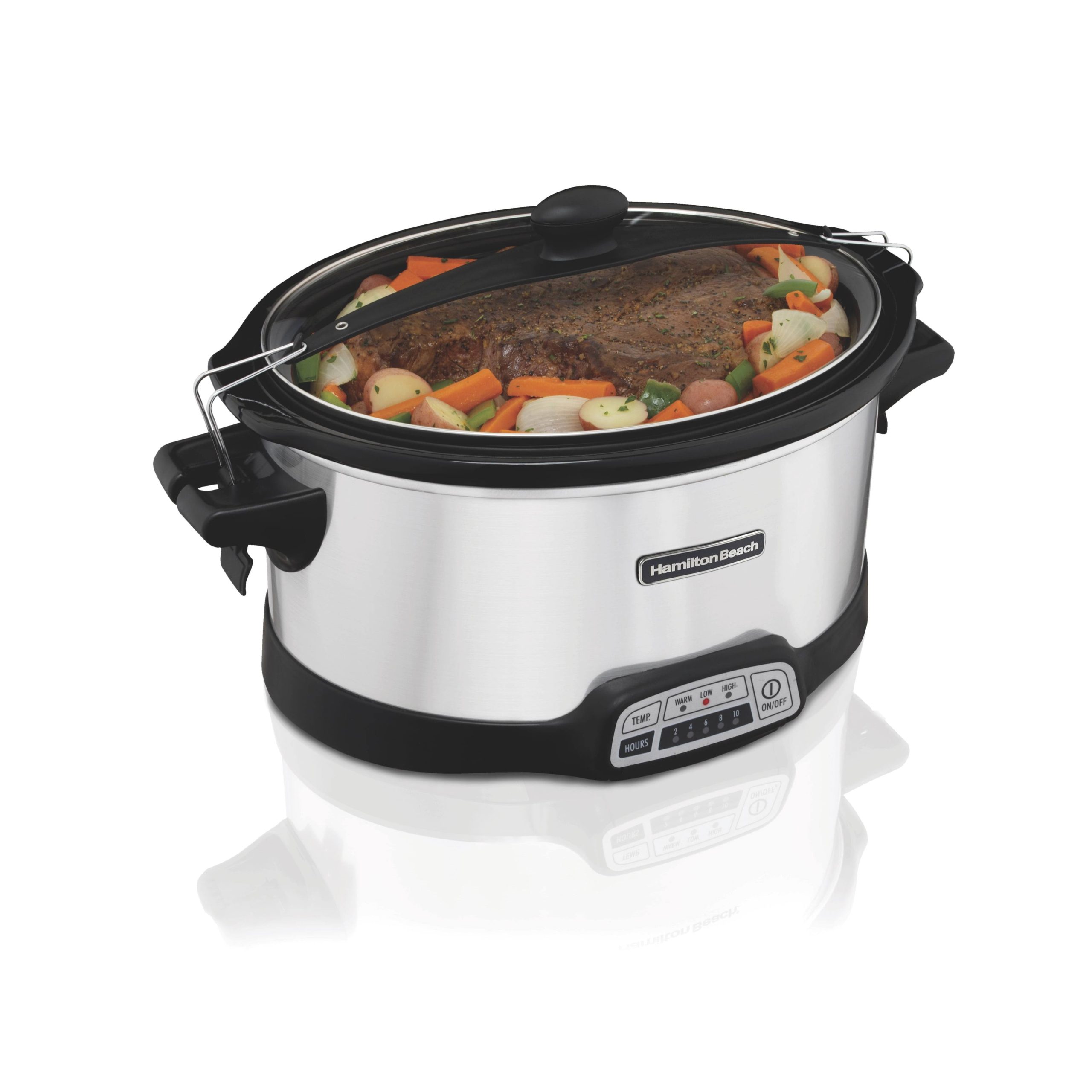 97d384c5f1d6ca45567728b320ec3e1d148d01deccc2e22e55f5f5a2d4aabca1.jpg Hamilton Beach 33576 7 Quart Programmable Slow Cooker - Silver - Image 1