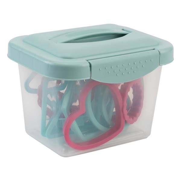 97d89e424d4dddc84b24de80c3bc956c5f32a9550f7d9b6784a4e99692a7ec98.jpg GoodCook 15-Piece Assorted Cookie Cutter Set with Storage Container, Blue/Red, Size: 15 Piece - Image 1