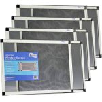 Fenestrelle Expandable Window Screen - Horizontal (15" H x 21" - 40" W), 4 Pack of Medium Adjustable Window Screens, Perfect Replacement Screen for