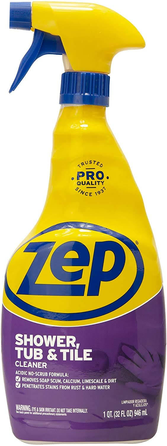 97fead1aaa66ca73c504d9f28d2776792da2d2628d4c054ef92ae784e5c20d1e.jpg Zep Shower Tub and Tile Cleaner, Clear, 32 fl oz ZUSTT32PF - 1/Pack - Image 1