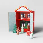 9pc Wood Gingerbread House Christmas Figurine Set - Wondershop Brown