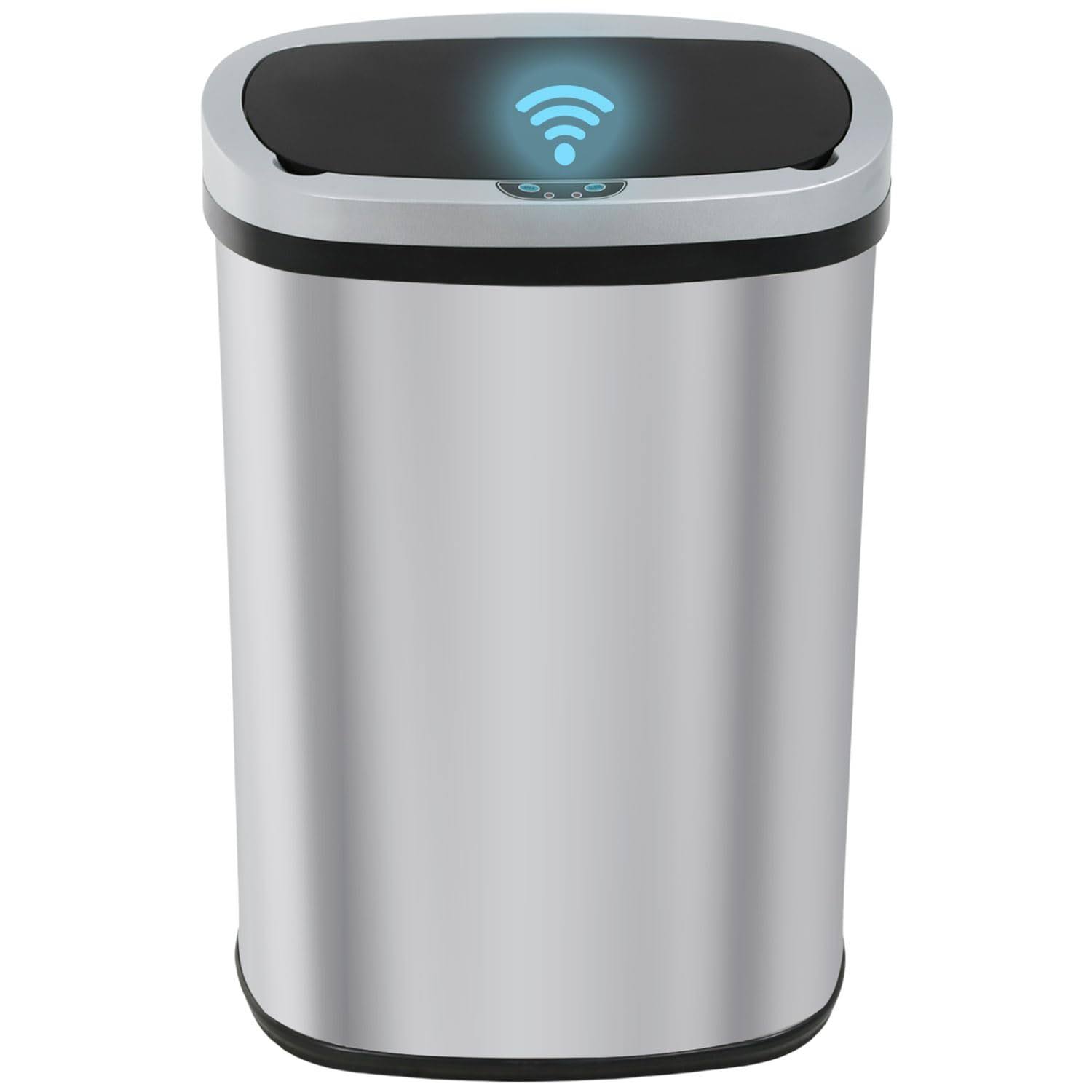 983c5bb19d70df701a5f1eb29c6323dd8d9baaa62c399e09946b7db1a9b2ecd5.jpg Kitchen Trash Can Automatic Trash Can Trash Can with Lid 50 Liter 13 Gallon Touch Free High-Capacity Brushed Stainless Steel Waste Bin for Bathroom - Image 1