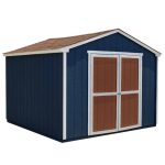 Handy Home Products Professionally Installed Princeton 10 ft. x 10 ft. Backyard Wood Storage Shed with Onyx Black Shingles (100 sq. ft.)