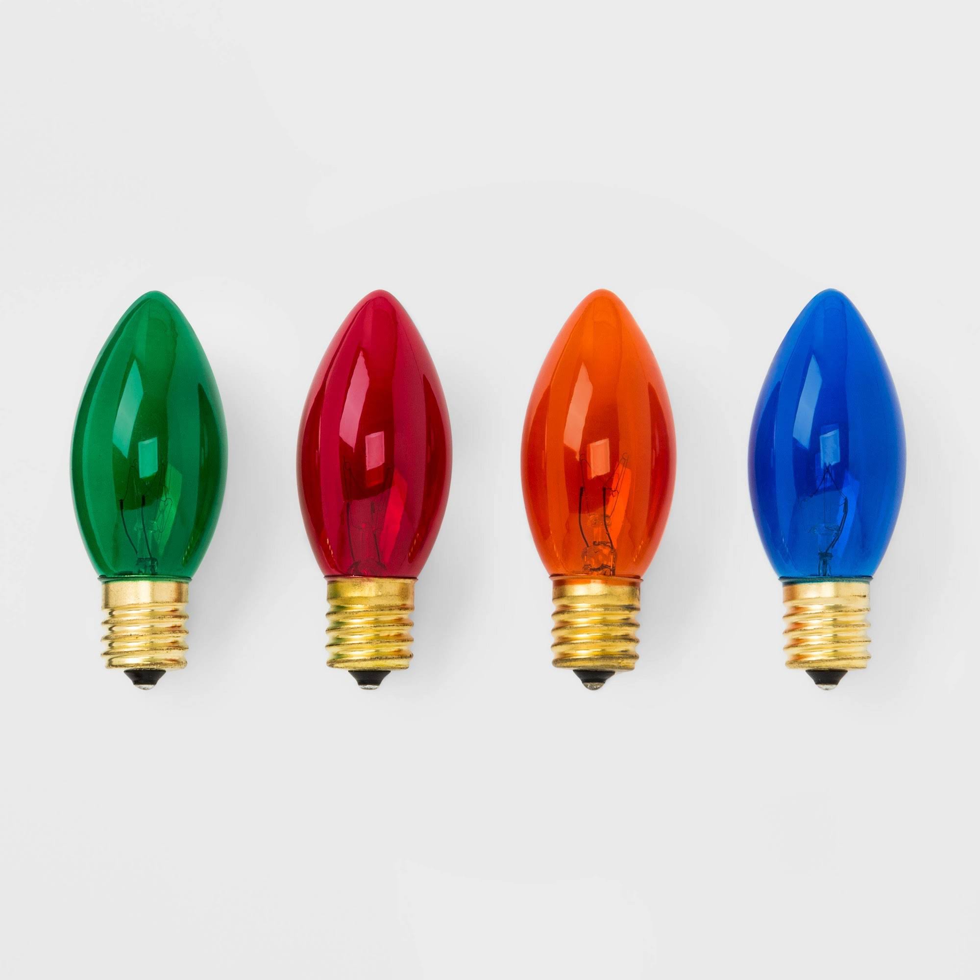 984e98856eb2c2d4f16ed01067da3be6c7bcb6d3bd07671effd68b57fb4fe08d.jpg 4ct Transparent Replacement Christmas Light Bulbs Multicolor - Wondershop - Image 1