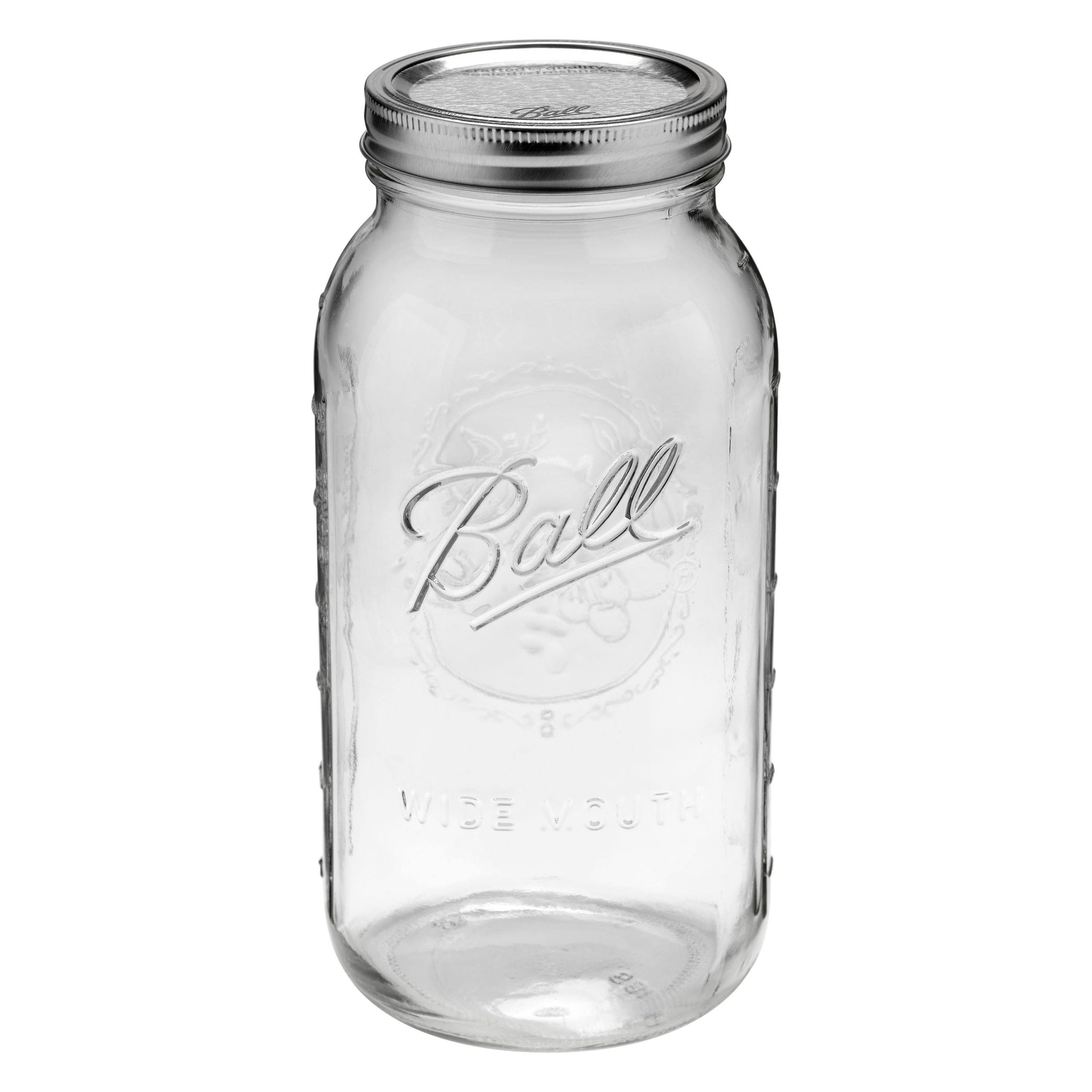 9861ce61a6ee898c2d4a86c2dd570517ae39ec9747e6705ea89c46ef9a33df4e.jpg Ball Glass Jar, Wide Mouth, 64 Ounce - Image 1