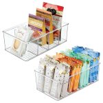 mDesign Plastic Kitchen Pantry Food Storage Organizer Bin, 2 Pack