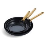 GreenPan Reserve Set of 3 Ceramic Nonstick Frying Pans Black