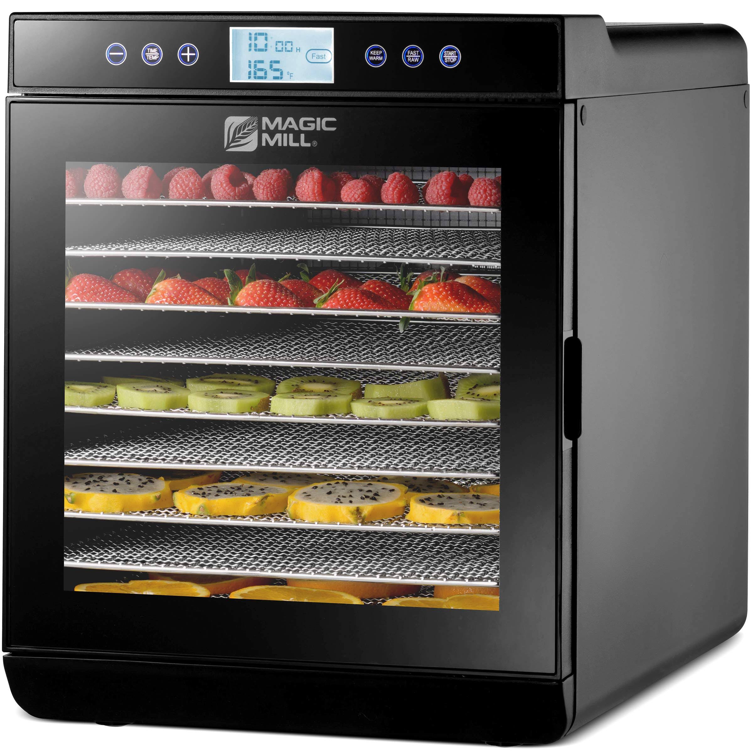 9883230470b55d19db322944a8affa8429fc30be401d079a2dd5b3dec1ddff3b.jpg 10-Tray Digital Food Dehydrator: Stainless Steel Magic Mill - Image 1