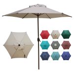Abba Patio 9ft Patio Umbrella Outdoor Umbrella Patio Market Table Umbrella with Push Button Tilt and Crank for Garden Lawn Dec