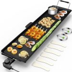 Electric Teppanyaki Table Top Grill Griddle BBQ Barbecue Nonstick Camping - Black