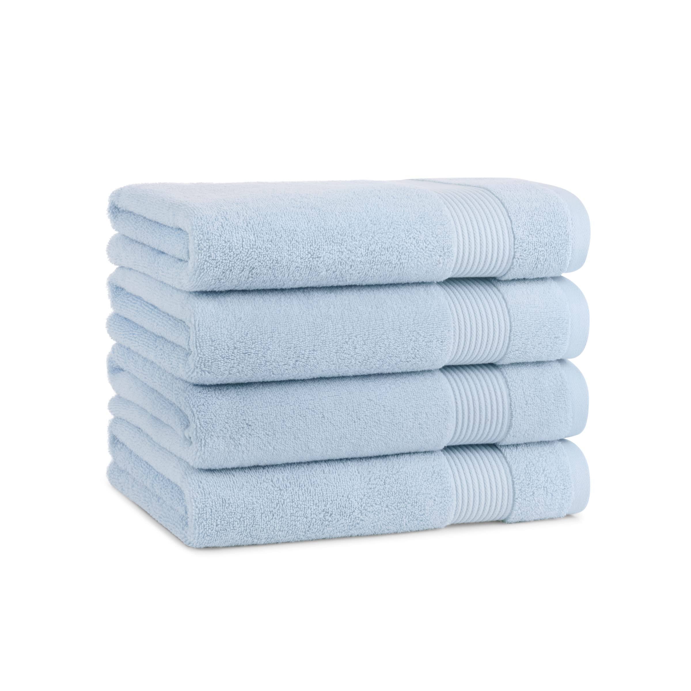98abe6db831b46dec0f1e86ac7e49702736d48679a40dc10818b490a49f8633c.jpg Host & Home Cotton Bath Towel 4-Pack - Misty Blue - Image 1