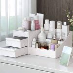 HASPINH Large Makeup Capacity Cosmetic Storage Box Skin Care Organizer Jewelry ,Makeup, Brushes, Lipsticks, Nail Polish Container,Desktop Dresser