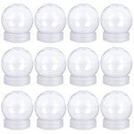 Aweyka 12 Pieces DIY Water Globe Snow Globe 2.7 inch (69mm) Height Clear Pet Plastic with Screw Off Cap for DIY Crafts Christmas Decoration