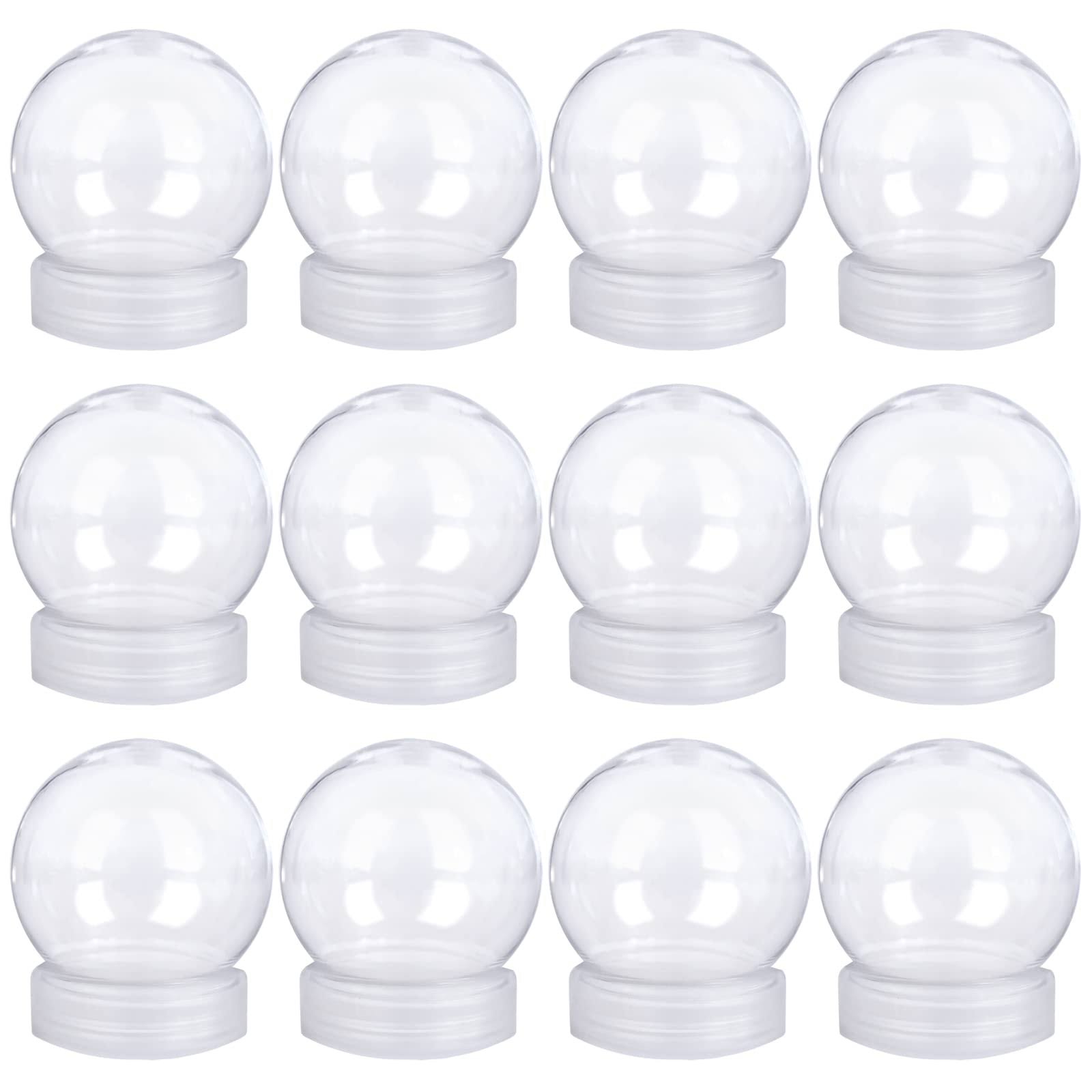 98f83b0cf849cf603098fd00ca12601d60dc33e46019732e85cc4d225c8a4f8b.jpg Aweyka 12 Pieces DIY Water Globe Snow Globe 2.7 inch (69mm) Height Clear Pet Plastic with Screw Off Cap for DIY Crafts Christmas Decoration - Image 1