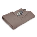 Sunbeam BSF9GTSR77213A0 Electric Heated Fleece Blanket, Mushroom, Twin