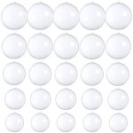 25 Pcs Clear Plastic Fillable Ornaments,Transparent DIY Craft Ball,Clear DIY Christmas Ornament 5 Different Sizes for Wedding,Party,Home Decor