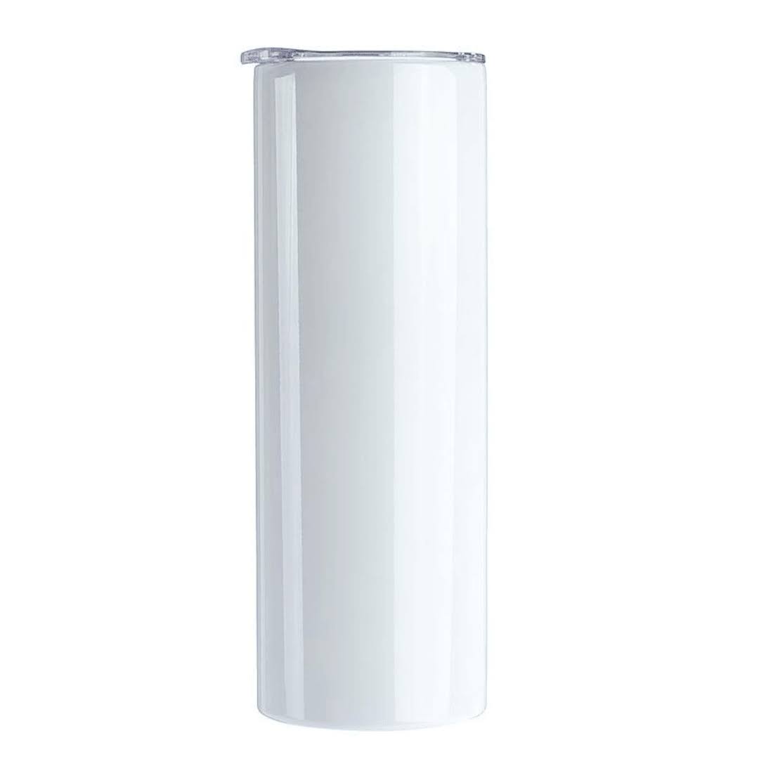 9939ccc02a567677a1b79a9b9607dd85031ac97d7253f85089cf742b4fd7f11b.jpg 20 oz White Sublimation Tumbler, Blank Straight Cup & Lid - Image 1