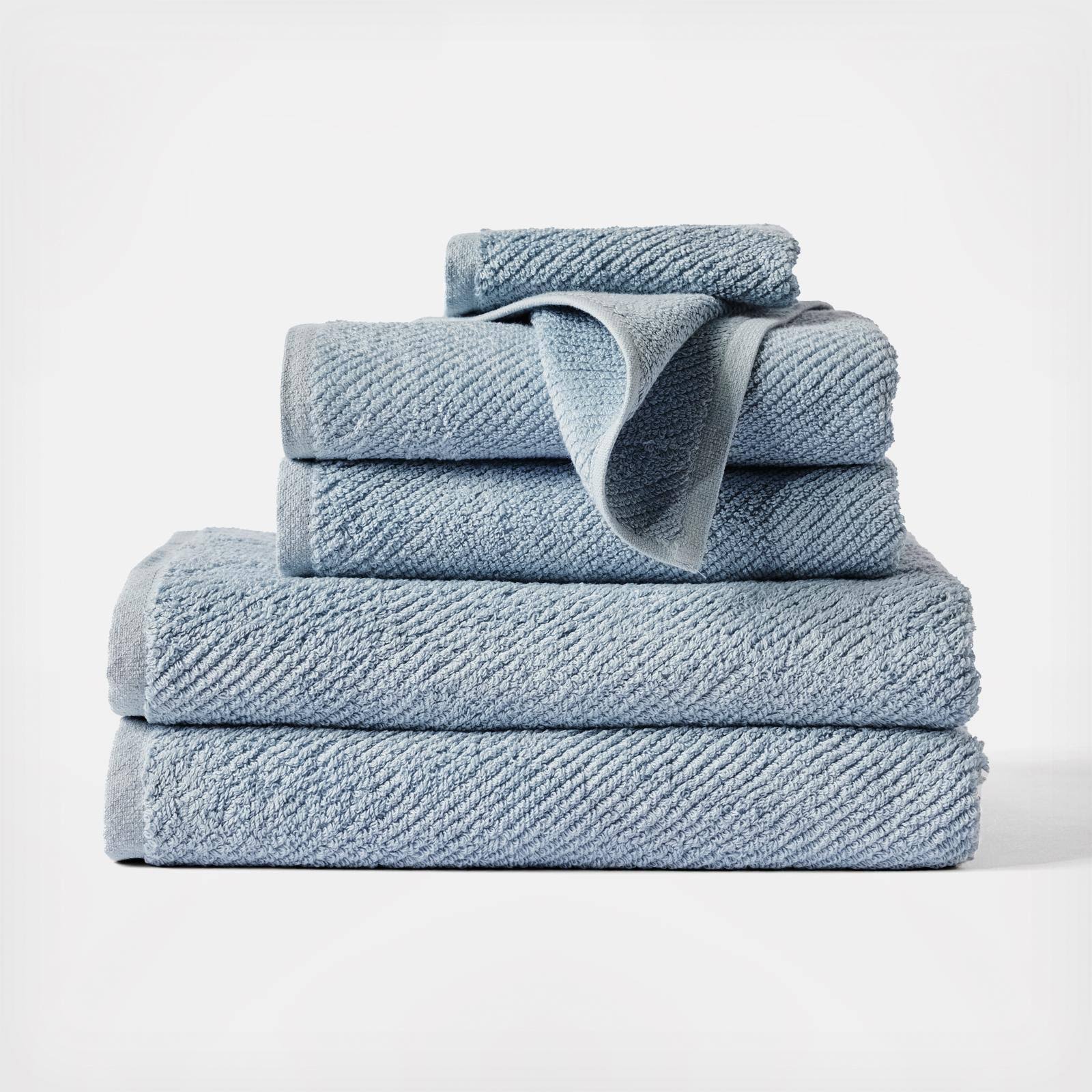 993d6a3c38d33a1156c6ff243a0dbe492496be9498edbda7879a0a0152ead88e.jpg Coyuchi Air Weight Organic Towels - Set of 6 Stone Blue - Image 1