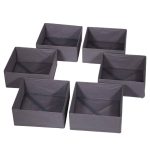DIOMMELL 6 Pack Foldable Cloth Storage Box Closet Dresser Drawer Organizer Divider Fabric Baskets Bins Containers for Baby Clothes Underwear Bras