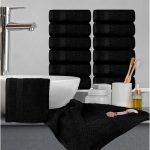 White Classic Luxury Cotton 12 PC Washcloth Set, Hotel Style Small Bath Towel and Face Cloth 13x13, Black Soft Plush Washcloth Pack of 12, Thick High