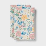 2pk Easter All Over Floral Printed Hand Towels White - Threshold