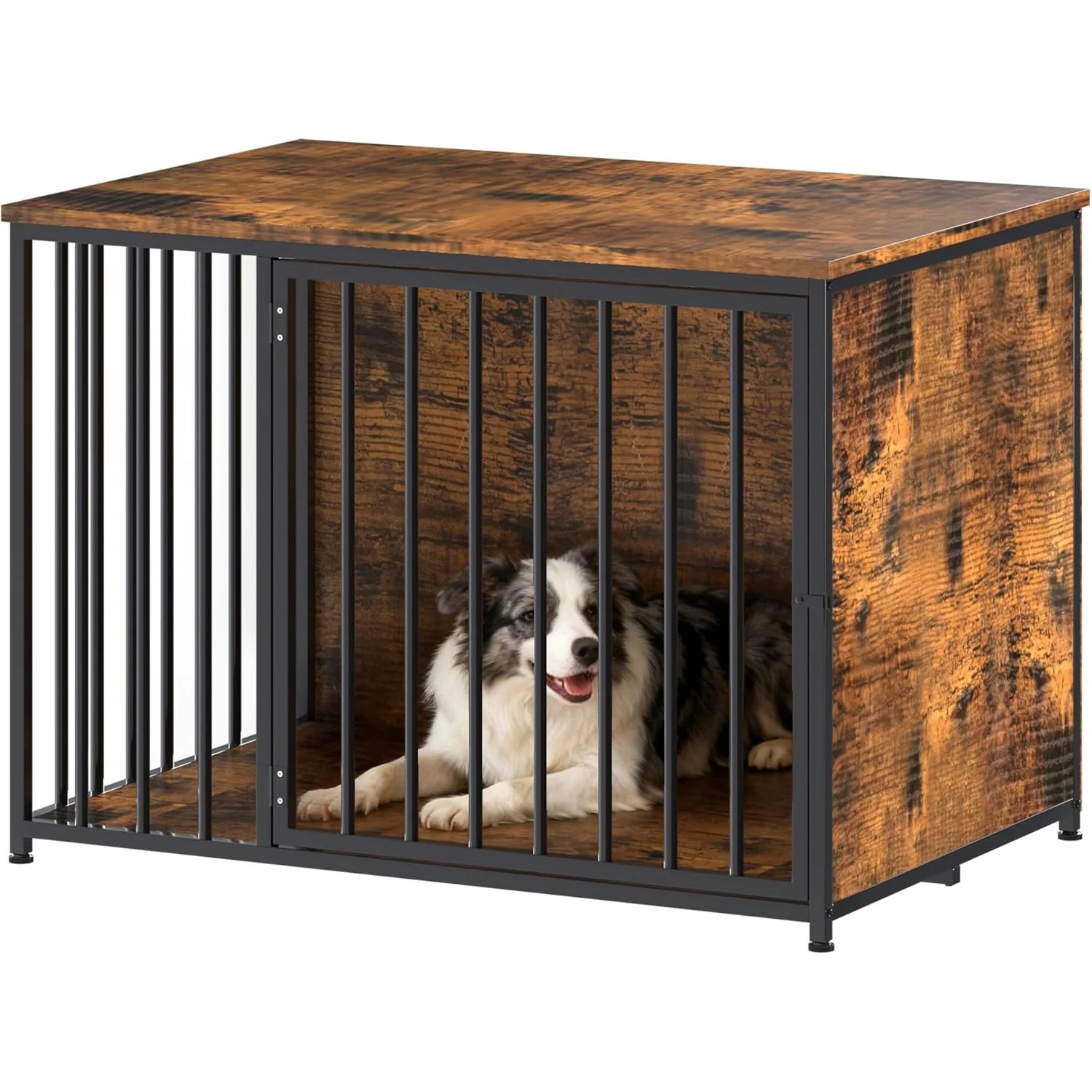 99a564a24b09c25b72f86a01704a68cd0ad81a110f8d70f1d24639fefdd27946.webp AECOJOY Dog Crate Furniture for Large and Medium Dogs, 36 Inch Wooden & Steel Decorative Indoor Kennel, Pet Cage End Table - Image 1